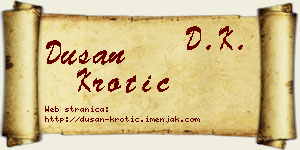 Dušan Krotić vizit kartica